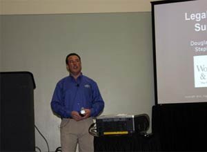 Photo Jamie ThompsonAttorney Doug Wolfberg speaks during a session at EMS Today in Baltimore.