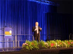 Photo Jamie ThompsonBrent Myers, the medical director for Wake County, N.C., EMS, delivers the keynote address at EMS Today in Baltimore on Thursday.