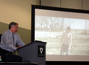 Photo Jamie ThompsonBen Usatch speaks to an EMS Today session about side effects of the date rape drug.