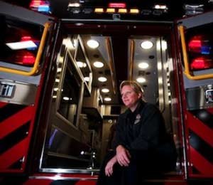 Photo Holly Johnson - Northwest Herald Firefighter Paramedic Kristy Hopkins sits in the back of an Algonquin-Lake in the Hills Fire Department emergency medical service truck at the Algonquin Lake in the Hills Fire Protection District.