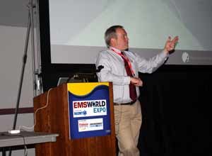 Photo Drew JohnsonMichael Dailey, the Medical Director of the Hudson Mohawk Region EMS speaks at a session at EMS World Expo in Las Vegas.