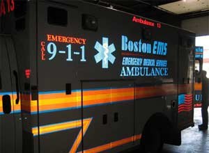 Photo Adam ThielRetroreflective striping on GSA-compliant ambulance.
