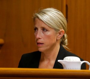Waukesha Police Detective Michelle Trussoni testifies about her interview with Anissa Weier in Waukesha County Court, Wednesday, Sept. 13, 2017, in Waukesha, Wis. (Rick Wood /Milwaukee Journal-Sentinel via AP, Pool)
