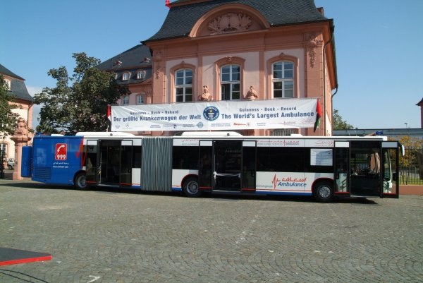 The Mercedes-Benz Citaro ambulance can treat 123 patients at once.