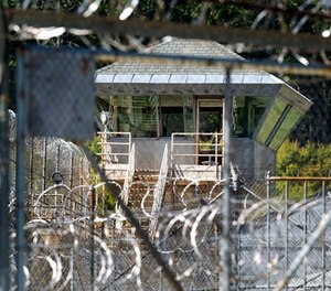 This June 17, 2016, file photo shows the guard tower at the New Hampshire state prison in Concord, N.H.