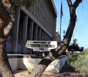 This photo shows the Arizona Department of Corrections headquarters in Phoenix on Wednesday, March 16, 2016. (AP Photo/Bob Christie)