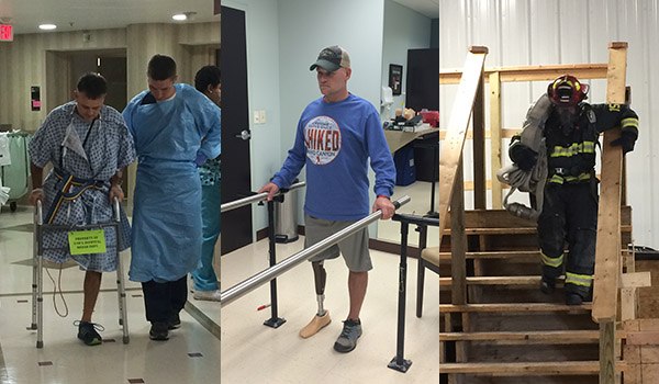 Lt. Brandon Anderson spent more than a month in the hospital, before beginning physical therapy and eventually returning to the fire service.