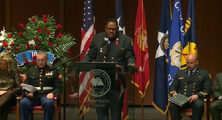 Memorial service for fallen Houston Fire Capt. Bill Dowling.