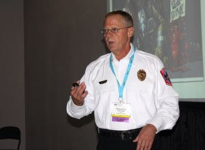 Photo Jamie ThompsonChief Richard Kline outlines concerns with firefighter culture.