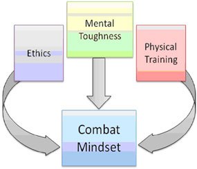 Combat mindset is an attitude of awareness, confidence, and purpose — awareness of the situation, confidence in our physical skills, and clarity of our legal and ethical purpose.