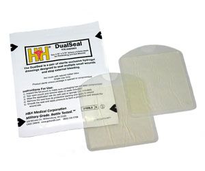 H&H DualSeal Occlusive Dressing Pack puts the proven success of our Wound SealTM hydrogel dressing in a smaller, more convenient package. With two 3.75” x 3.75” occlusive seals, the DualSeal pack provides the ability to cover two wounds without carrying a larger pouch.