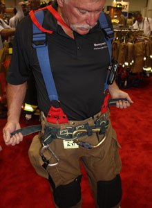 Photo by Scott BrunerHoneywell Responder Gear introduced the G Model of their Class II Spider Harness, which is mounted externally at the waist and can be adjusted for fit on the fly.