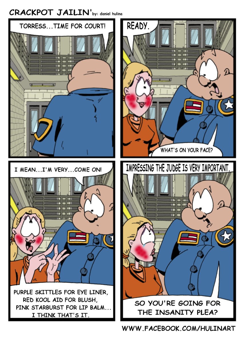Correctional officer humor comic: Court visit