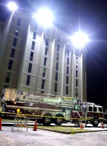Photo Justin Baker/News-JournalThe ladder truck is seen parked the night of the accident on Jan. 25.