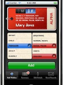 Photo Courtesy Island SoftwareIsland Software's MCI Triage is able to make instant calculations of different triage categories and provides information on which color code to use and to record a patient's condition, age, gender, and location.