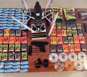The drone contained six individually wrapped packages of contraband.