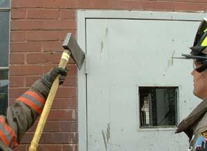 Step By Step Forcing An Outward Opening Metal Door