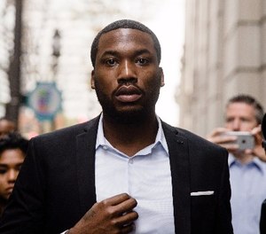 In this Nov. 6, 2017 file photo rapper Meek Mill arrives at the criminal justice center in Philadelphia. (AP Photo/Matt Rourke, File)