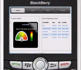Graphs, charts, and additional information on a police secure system can be delivered through the MindTouch mobile skin to smartphones in the hands of police officers.