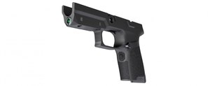 The Lima 320 grip module provides red or green laser capability with an instinctive switch on the front of the grip.