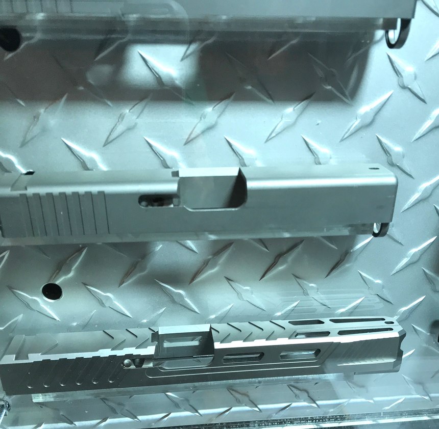 Lone Wolf can customize a slide, based on customer specifications. It is ready to ship usually within a day or so, giving the officer very little delay for a custom slide.