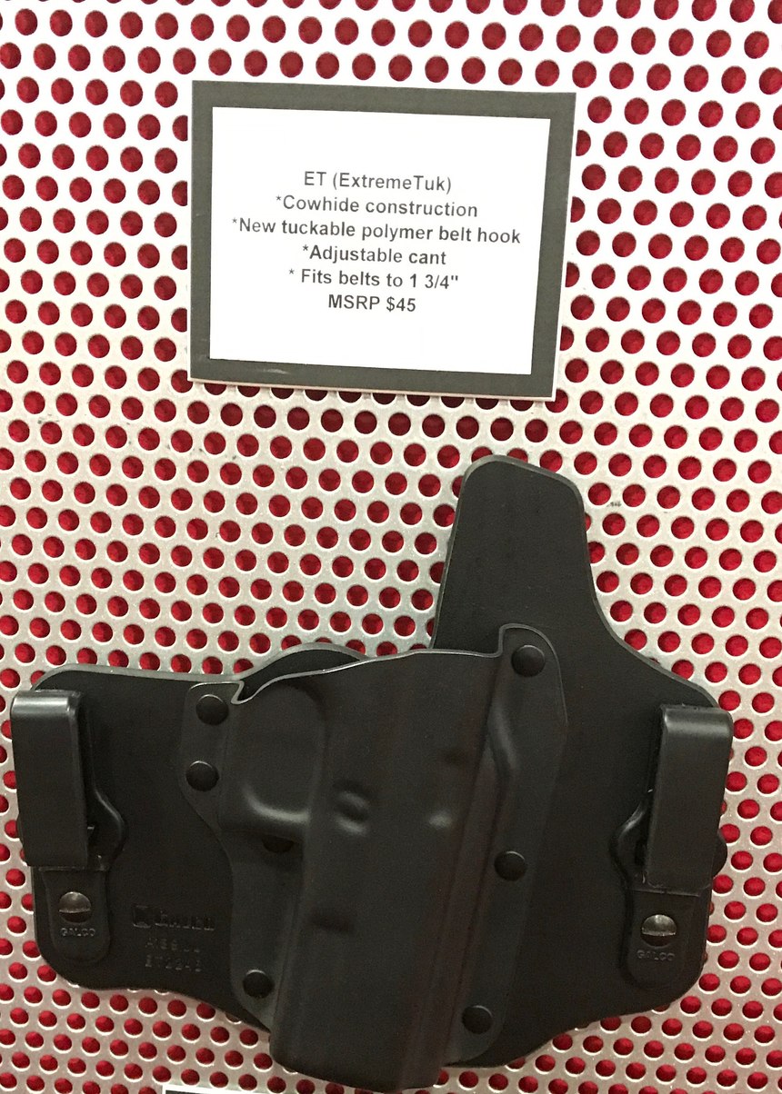 The ExtremeTuk by Galco is the cowhide version of the KingTuk, a concealed carry system for full-sized guns. The cowhide brings the MSRP down to $45.
