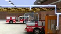 Vehicle exhaust system in a fire station using the Pneumatic Grabber®
