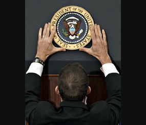 It's probably pretty safe to say that you'll get caught if you steal the President's equipment.