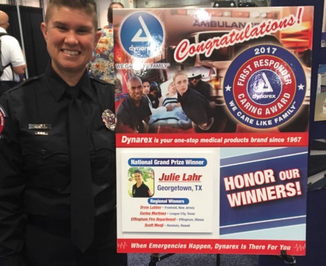 Lahr received the Dynarex First Responder Caring Award for developing and implementing the program. (Courtesy photo)