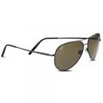 Serengeti Medium Aviator Shiny Gun 555nm Polarized Sunglasses