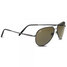 Serengeti Medium Aviator Shiny Gun 555nm Polarized Sunglasses