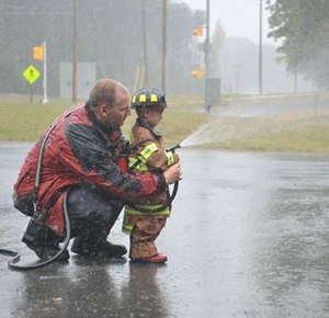 Firefighters find hero in 3-year-old boy with rare cancer