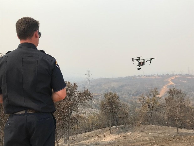 The Twain Harte Fire Department chief used drones to survey the wildfire. (Photo/Courtesy of Menlo Park Fire Department)