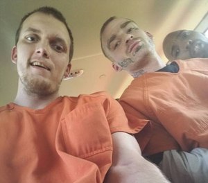 Inmate Shane Holbrook posted the selfies Monday.
