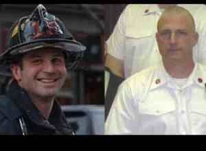 Boston firefighters Michael Kennedy (left) and Lt. Edward Walsh. (Photo courtesy of the Boston Fire Department)