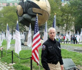 I visited New York City for the week leading up to and including the 10-year anniversary of 9/11. I visited with countless police officers and firefighters, and in almost every single case, we mourned, prayed, and shared stories of loss, but conversation almost always turned to the future. And that is as it always should be. Like “The Sphere” behind me at Battery Park in lower Manhattan, some part of us has the strength to endure disaster, and prevail in its aftermath.