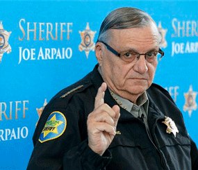 In this file photo, Maricopa County Sheriff Joe Arpaio pauses as he answers a question at a news conference at Maricopa County Sheriff's Office Headquarters in Phoenix.