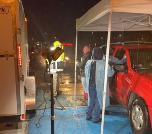 “We are using tablets that are on FirstNet at the County’s drive-through COVID-19 testing sites.