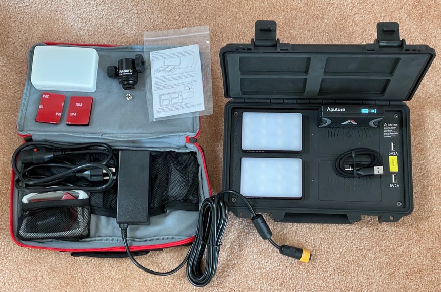 The 4-light case has a separate accessory bag with no extra room for additional gear.