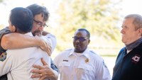 Man reunites with rescuers after bus crash left him paralyzed