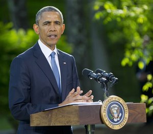 In a Thursday, May 14, 2015 file photo, President Barack Obama speaks during a news conference.