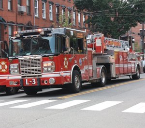 A Jersey City firefighter suffered steam burns to his leg and a battalion chief was also injured. (Photo/Jersey City Fire Department Facebook)
