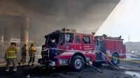 Photo, Video: LAFD fire engine burned in pallet yard blaze