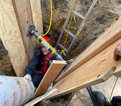 Photos: Firefighters, EMS providers rescue N.J. worker trapped in 10-foot hole