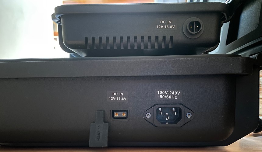 The MC-4 (top) offers a proprietary connector while the MC-12 (bottom) supports standard AC and D-TAP connections.