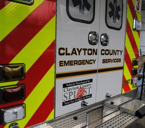 A firefighter in the ambulance was also taken to the hospital, but her injuries are not critical. (Photo/Clayton County Fire & Emergency Services)