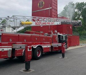 A Scotland Volunteer Fire Department firefighter was seriously injured in an accident at the station on Monday. (Photo/Scotland Volunteer Fire Department Facebook)