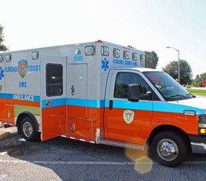 A county ambulance was en route to a traffic call involving a motorcycle when it crashed with a vehicle in an intersection.