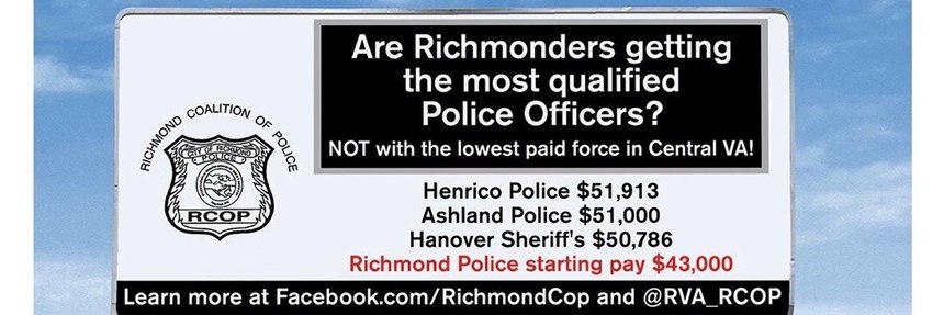 A billboard sponsored by the Richmond Coalition of Police seen in Richmond, Virginia.