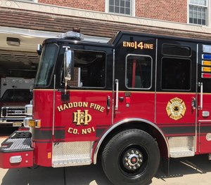 A Haddon Fire Company truck struck a pedestrian crossing the street on Sunday, causing serious injuries. The truck was detailed for a community service assignment at the time of the incident. (Photo/Haddon Fire Company No. 1 Facebook)